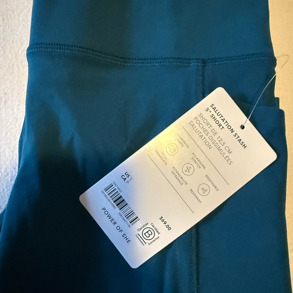 Salutation Stash High Rise 5" Short Teal - Picture 6 of 7